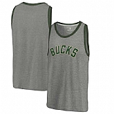 Milwaukee Bucks Fanatics Branded Wordmark Tri-Blend Tank Top - Heathered Gray,baseball caps,new era cap wholesale,wholesale hats